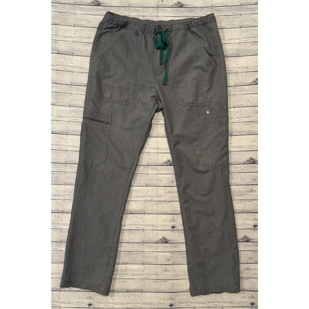 FIGS Mens Yola Scrub Pant Sz M Gray Technical Collection Cargo Pockets Stretch